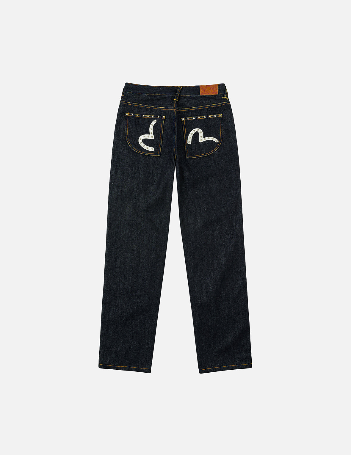 Seagull Embroidery with Metal Studs Relax Fit Jeans